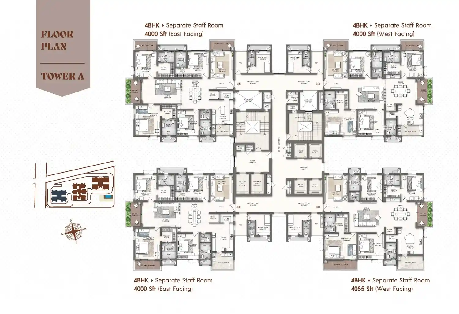 2 BHK floor plan for Shapoorji Pallonji Dahisar