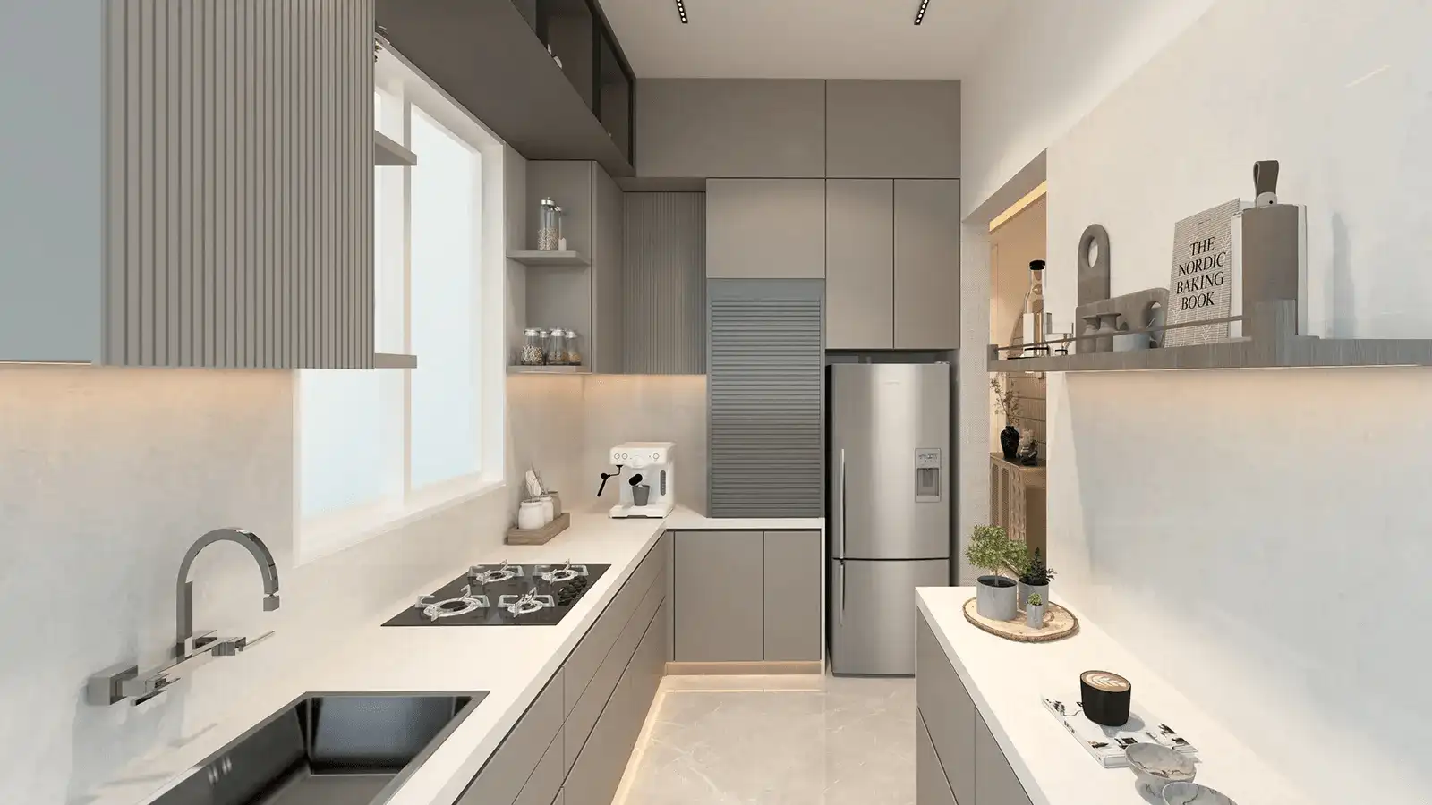 Modern modular kitchen design at Shapoorji Pallonji Dahisar
